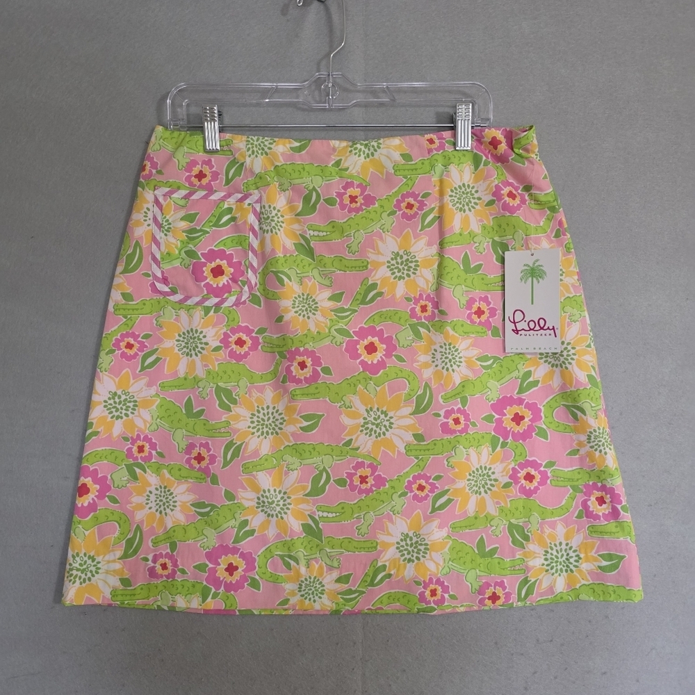 NWT Vtg Lilly Pulitzer Womens Croc Monsieur Floral Lined Skirt Size 12